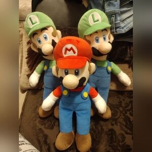 Lot of 3: Mario Brothers 14" Tall Stuffed Characters